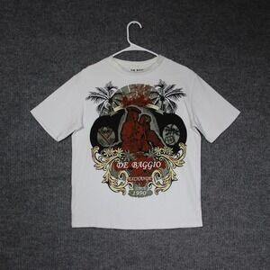 De Baggio Exchange T Shirt Mens Large White Graphic Print Cotton